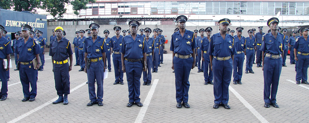 Service guards in formation.